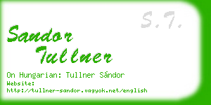 sandor tullner business card